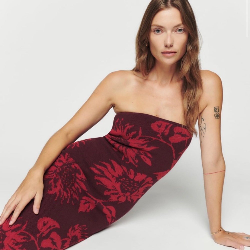 Cianna Sweater Dress Reformation Red
